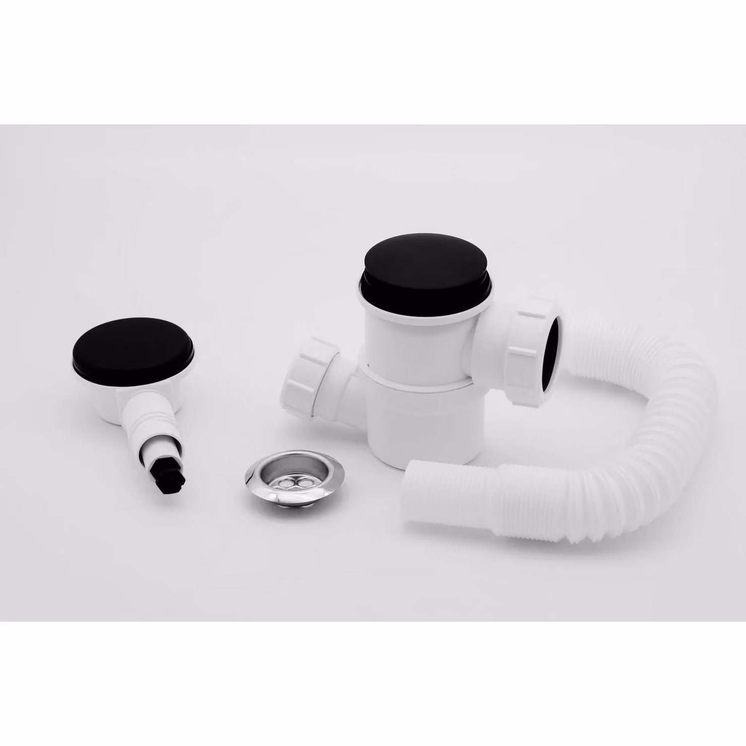 McAlpine 1.50 inch Top Access Bathtub Trap with Overflow in Matt Black and White – 2