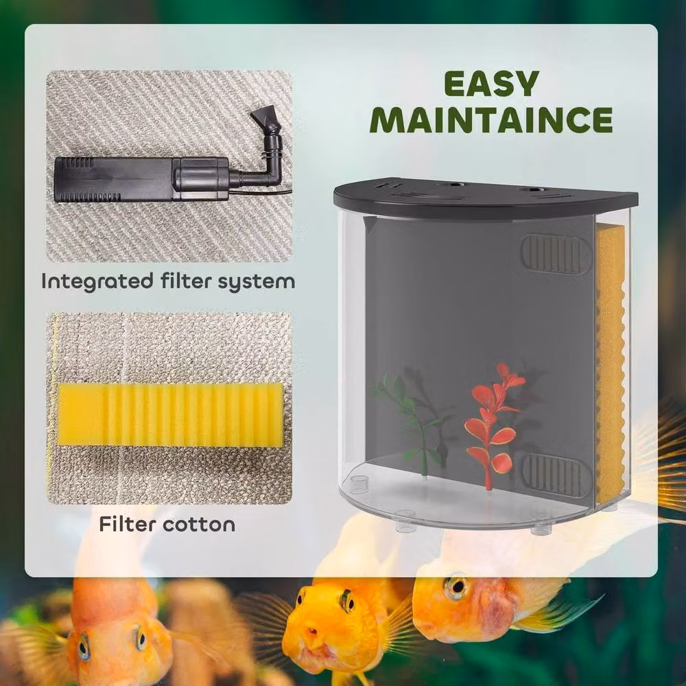 EONLION Nano Aquarium Starter Kit with Filter System, Black – 2