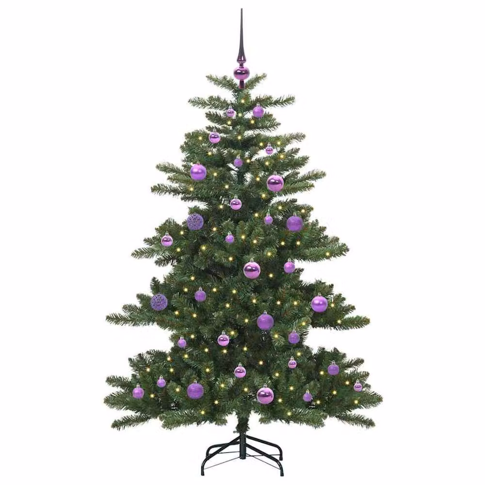 Berkfield Home Green Artificial Hinged Christmas Tree with 150 LEDs, Height: 150 cm – 3