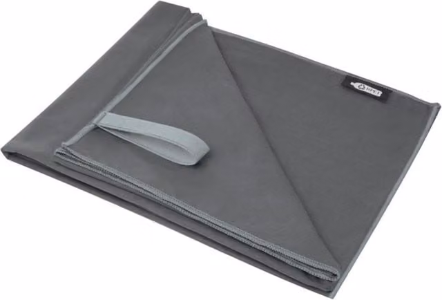 Bullet Pieter RPET Microfibre Towel in Grey, W/D/H: 130 x 80 x 1 cm