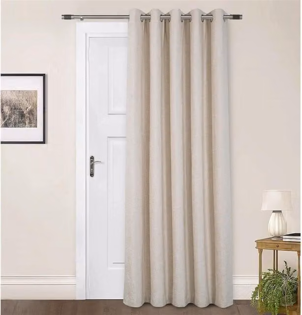 Sundour Amberley Chenille Eyelet Door Curtain in Beige and Yellow