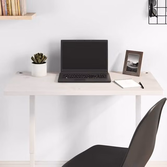 Berkfield Home White Solid Wood Pine Desk Top, W: 80 cm, D: 40 cm, H: 2.5 cm