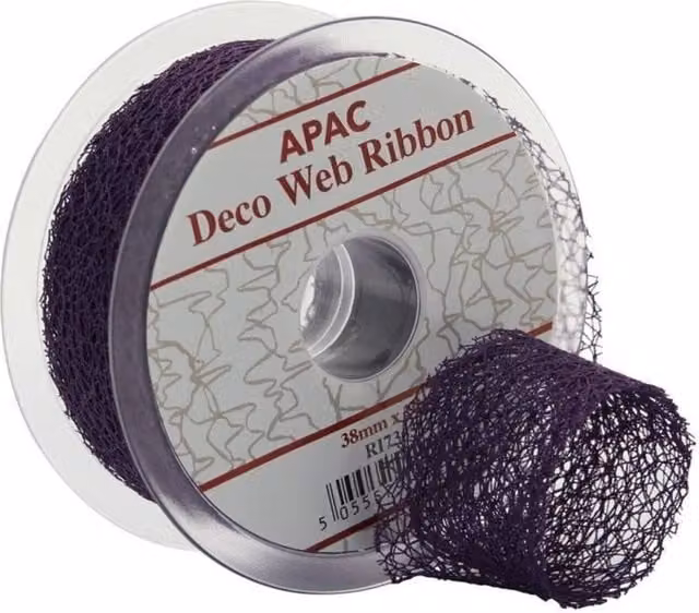 KDMD Purple Deco Web Ribbon, 2 Pack (Width: 3.8 cm, Length: 20 m) – 1