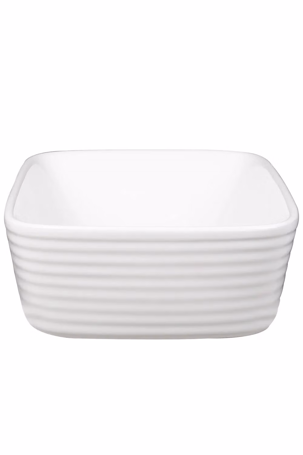 Living and Home Square Ceramic Countertop Bathroom Vessel Sink Bowl in White, W/D/H: 50.5 x 50.5 x 16.0 cm – 2
