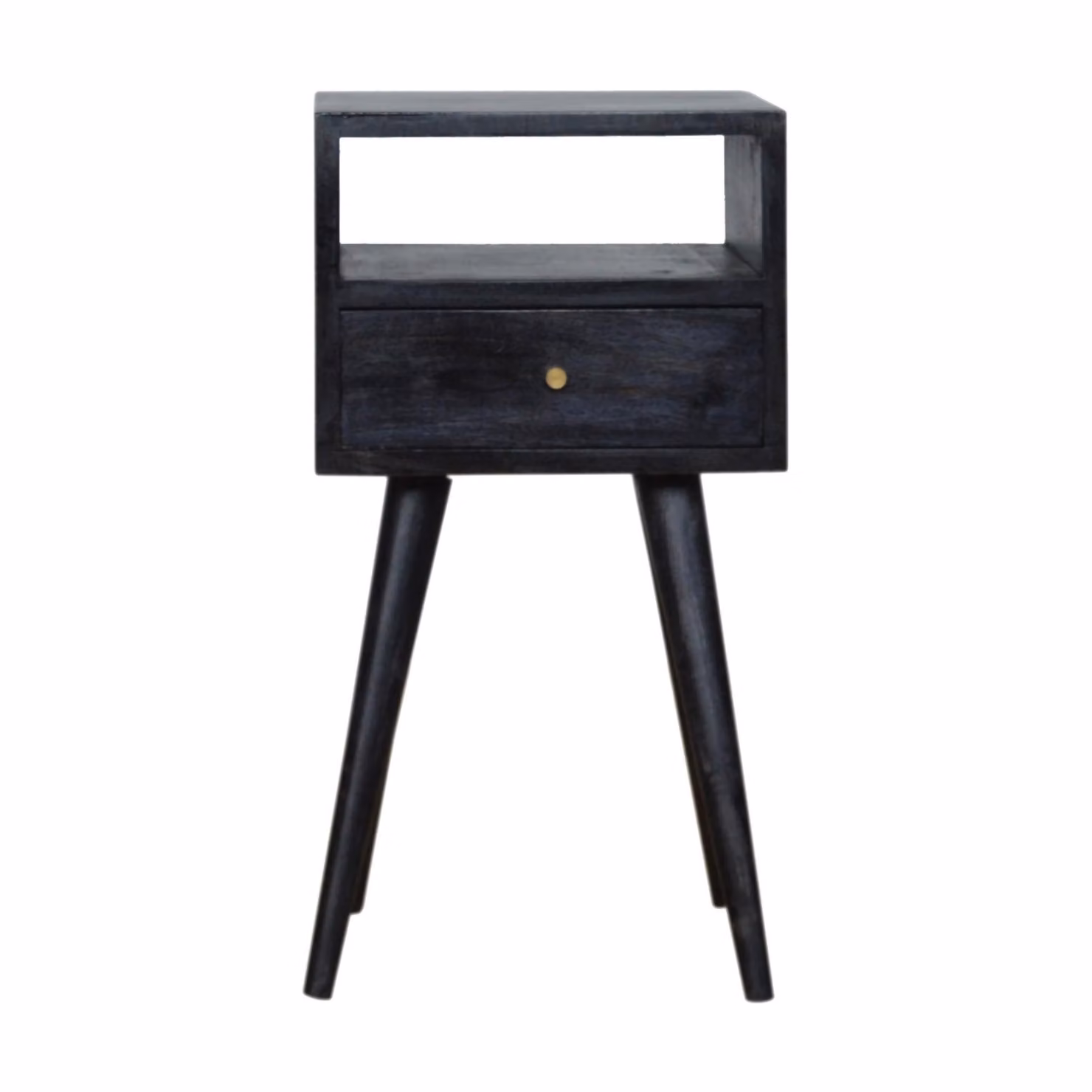 Aosom UK Mini Nightstand with Drawer and Open Shelf in Black, W/D/H: 30 x 30 x 57 cm – 2