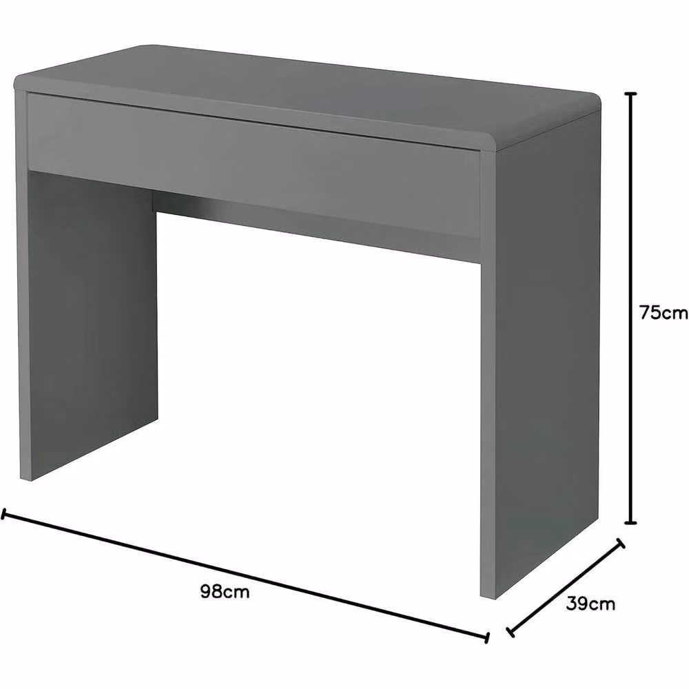 FORGEVIO Grey Gloss Dressing Table and Modern Hallway Console Desk – 2