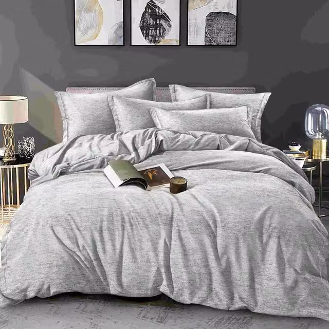 Ezysleep Modern Grey Marl Printed Duvet Set with Pillowcase, 200 cm