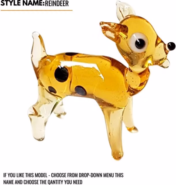 NOVECRAFTO Hand Blown Yellow Glass Animal Figurine Miniature Art Sculpture for Tabletop Decor