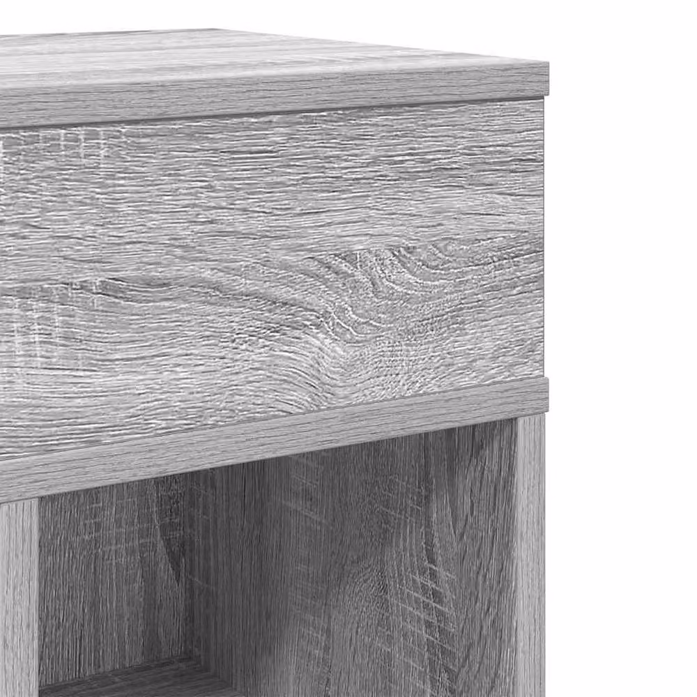 Berkfield Home Durable Bedside Cabinet with Drawer in Grey Sonoma, W/D/H: 25 x 31 x 66 cm – 4