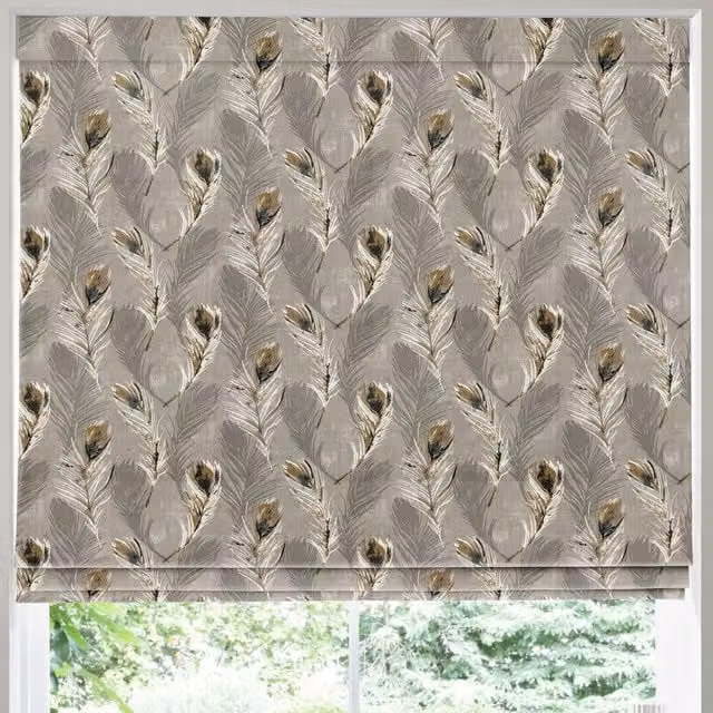 Terrys Made to Measure Blackout Roman Blind in Grey Linen Textile