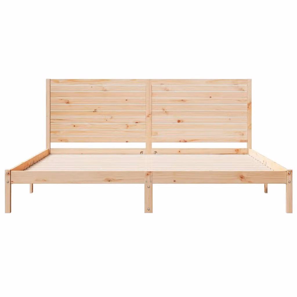 Berkfield Home Extra Long Solid Pine Bed Frame in Brown, W/D/H: 180 x 210 cm – 2
