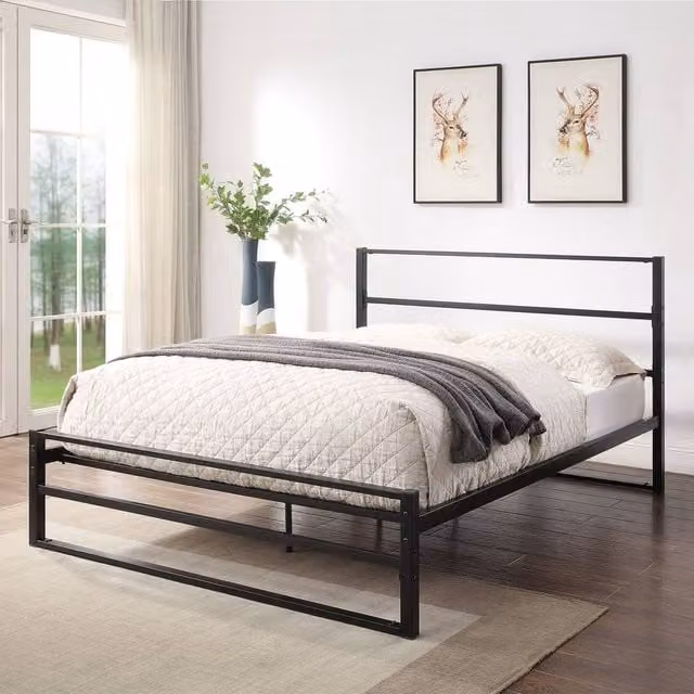 Crazy Price Beds Ltd Hartfield Black Metal Bed, W/D/H: 90 x 190 cm – 1