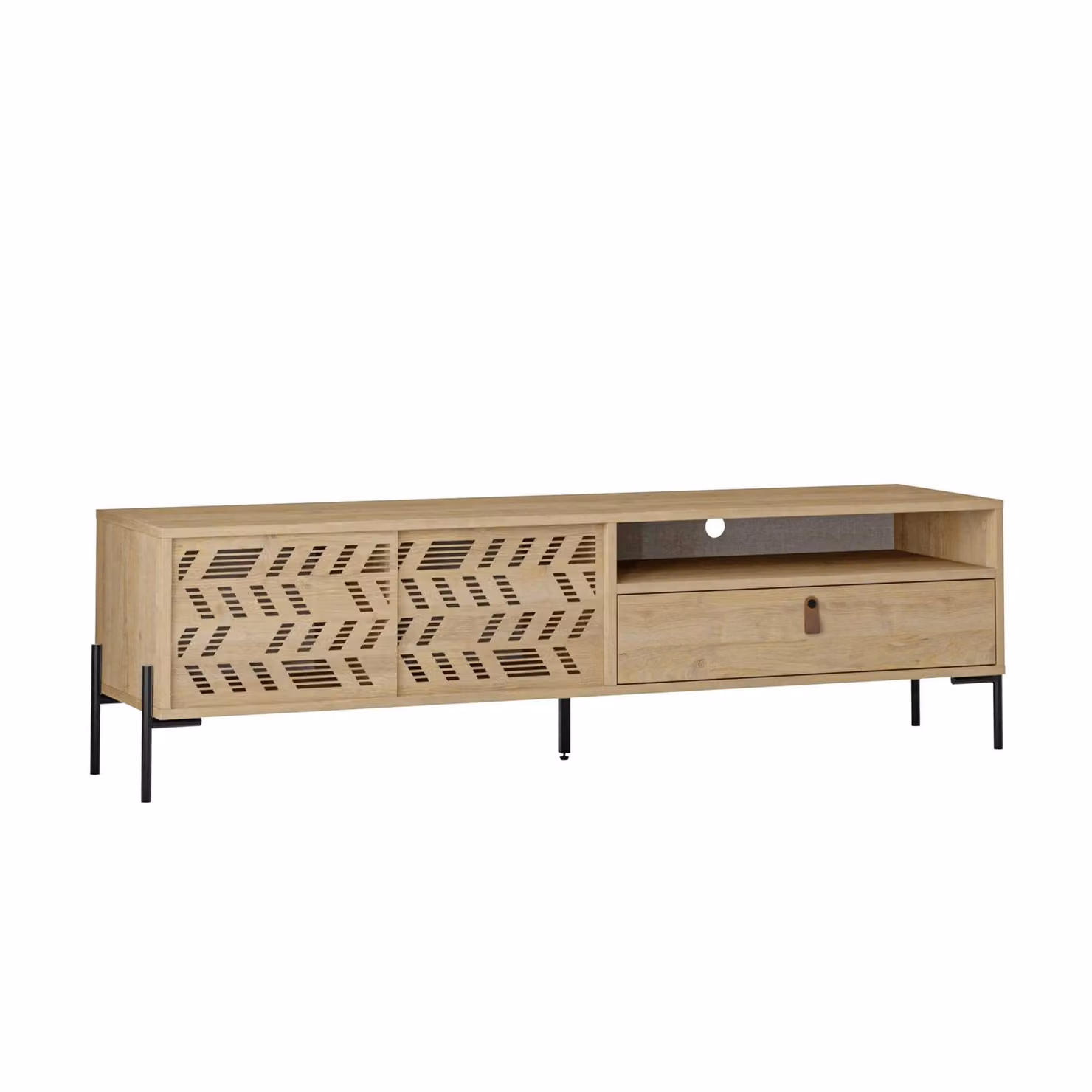 Decortie Dionysos Modern TV Unit Media Stand in Oak, 2 Pack – 2