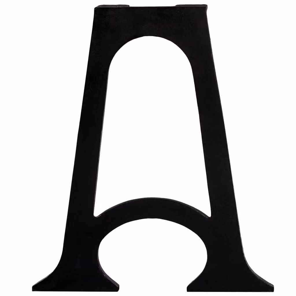 Berkfield Home Arched Base A-Frame Cast Iron Dining Table Legs, 2 Pieces, Black – 3