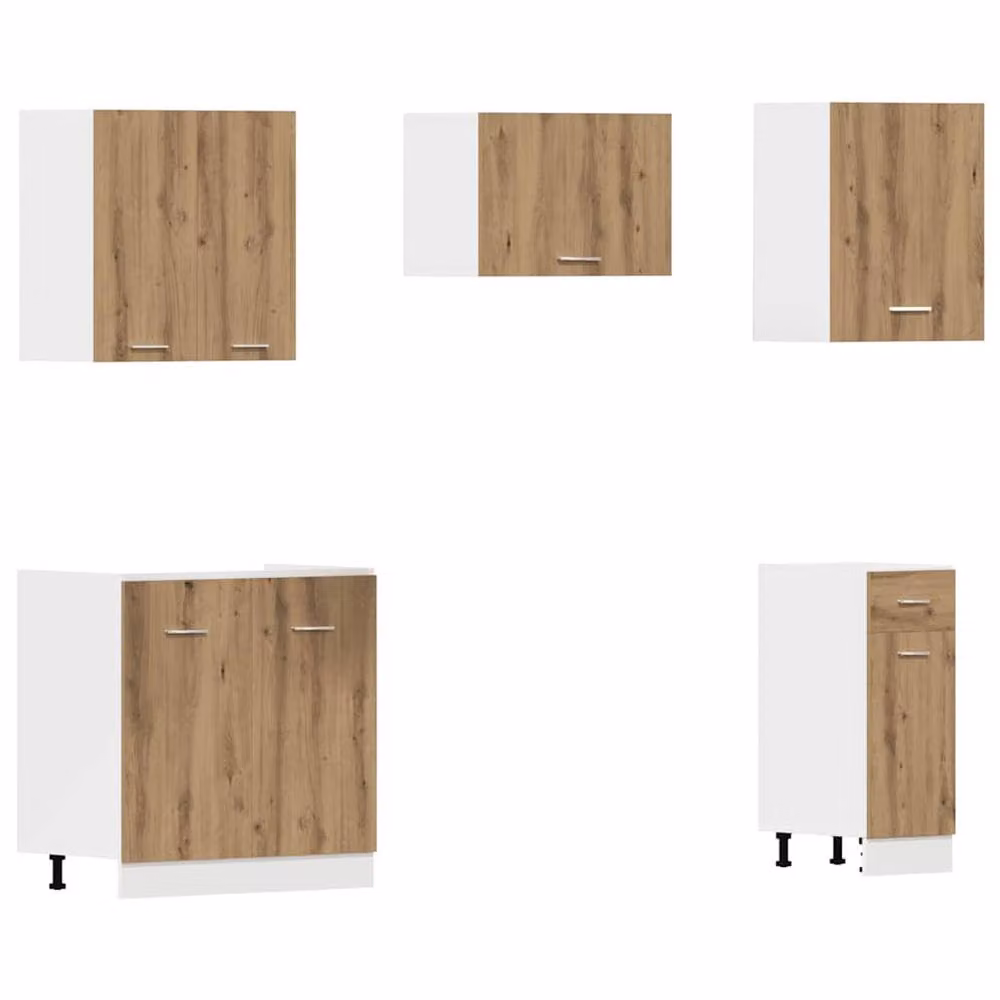 Berkfield Home Lyon 11 Piece Modern Kitchen Cabinet Set in Artisan Oak Brown – 2