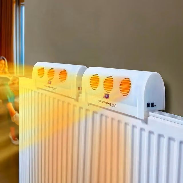 Bergstrom Pack of 2 Rechargeable Radiator Heat Fans in White, H: 11.5 cm – 1