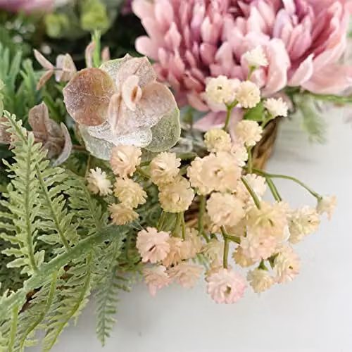 Leaf Pink Artificial Floral Wreath, Diameter: 45 cm – 3