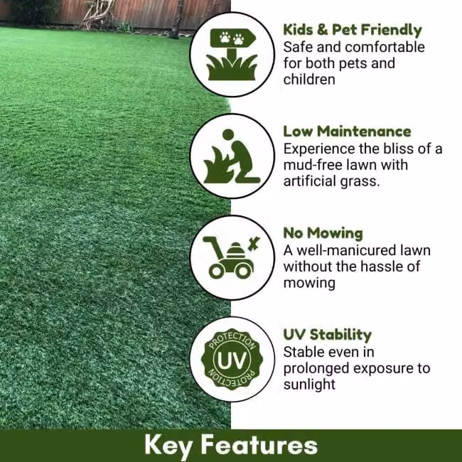 GB Sage 40mm Artificial Grass in Green, W 400 cm x L 900 cm – 2