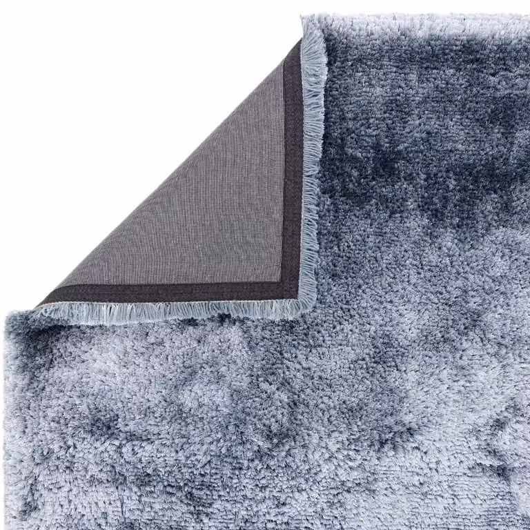 The Rug Shop UK Plain Dark Blue Modern Hand Made Easy to Clean Polyester Area Rug W: 200 cm, D: 300 cm