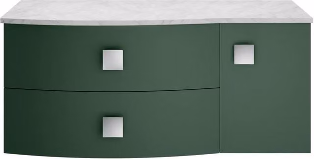 Balterley Gentleshaw Left-Hand Wall Hung 1 Drawer Vanity Unit in Green – 1