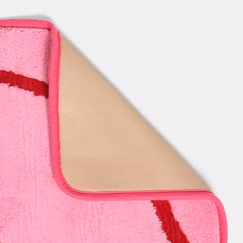 OHS Wave Tufted Rectangular Area Rug in Pink and Red, W: 80 cm, L: 150 cm – 2