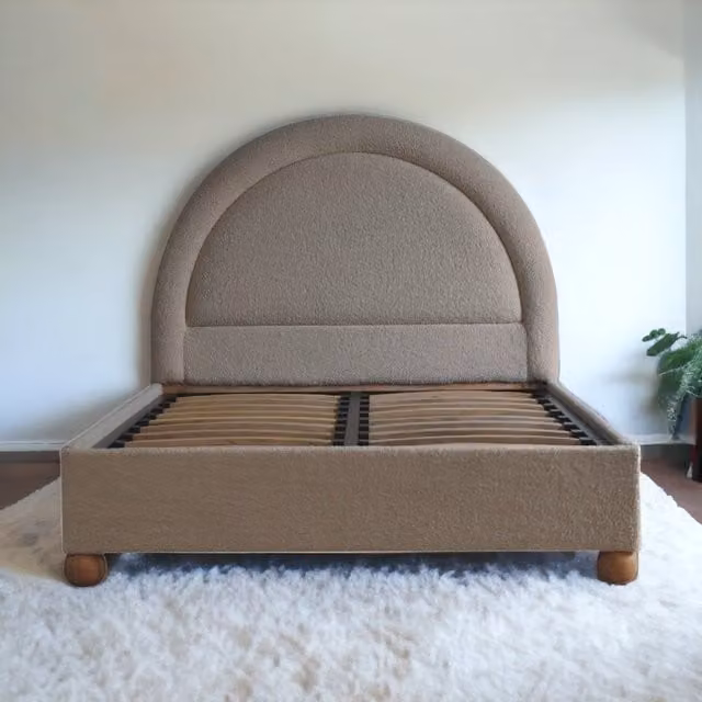 Artisan Furniture Modern Bouclé Double Bed in Beige