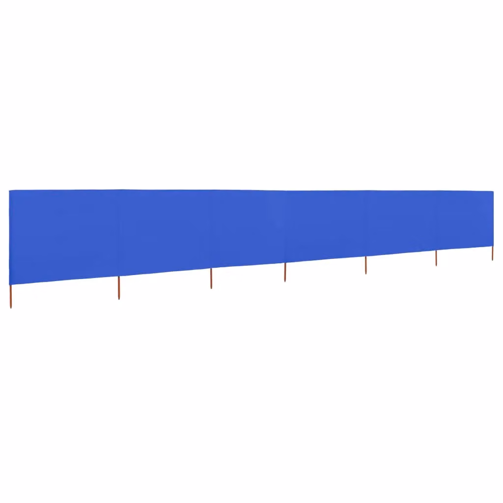 Berkfield Home 6-Panel Freestanding Fabric Wind Screen in Azure Blue, W: 800 cm, H: 80 cm – 2