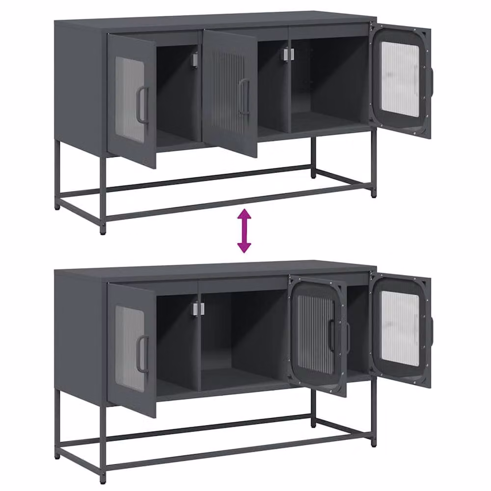 Berkfield Home TV Cabinet in Anthracite Grey, W/D/H: 100.5 x 39 x 60.5 cm – 5