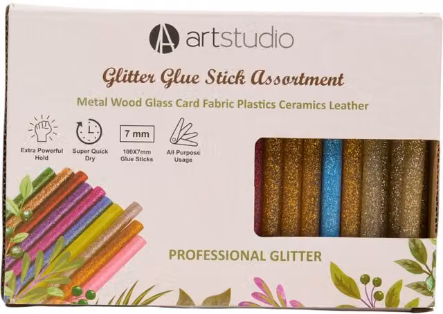 Art Studio Multicolour Assorted Glitter Glue Sticks, Pack of 100