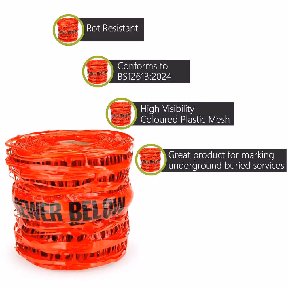 Pegdev Red Detectable Mesh Sewer Pipe Marker – 2