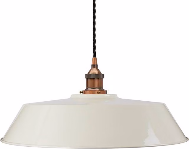 SE Home Chancery Large Suspended Pendant Light in White and Antique Copper