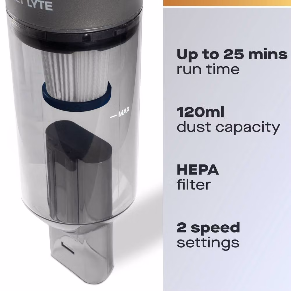 Daewoo Compact Lyte 7.4V Cordless Handheld Vacuum Cleaner with HEPA Washable Filter in Grey – 2