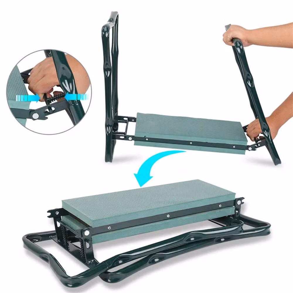 Havendro Portable Folding Garden Kneeler with Green Foam Seat and Steel Frame – 4