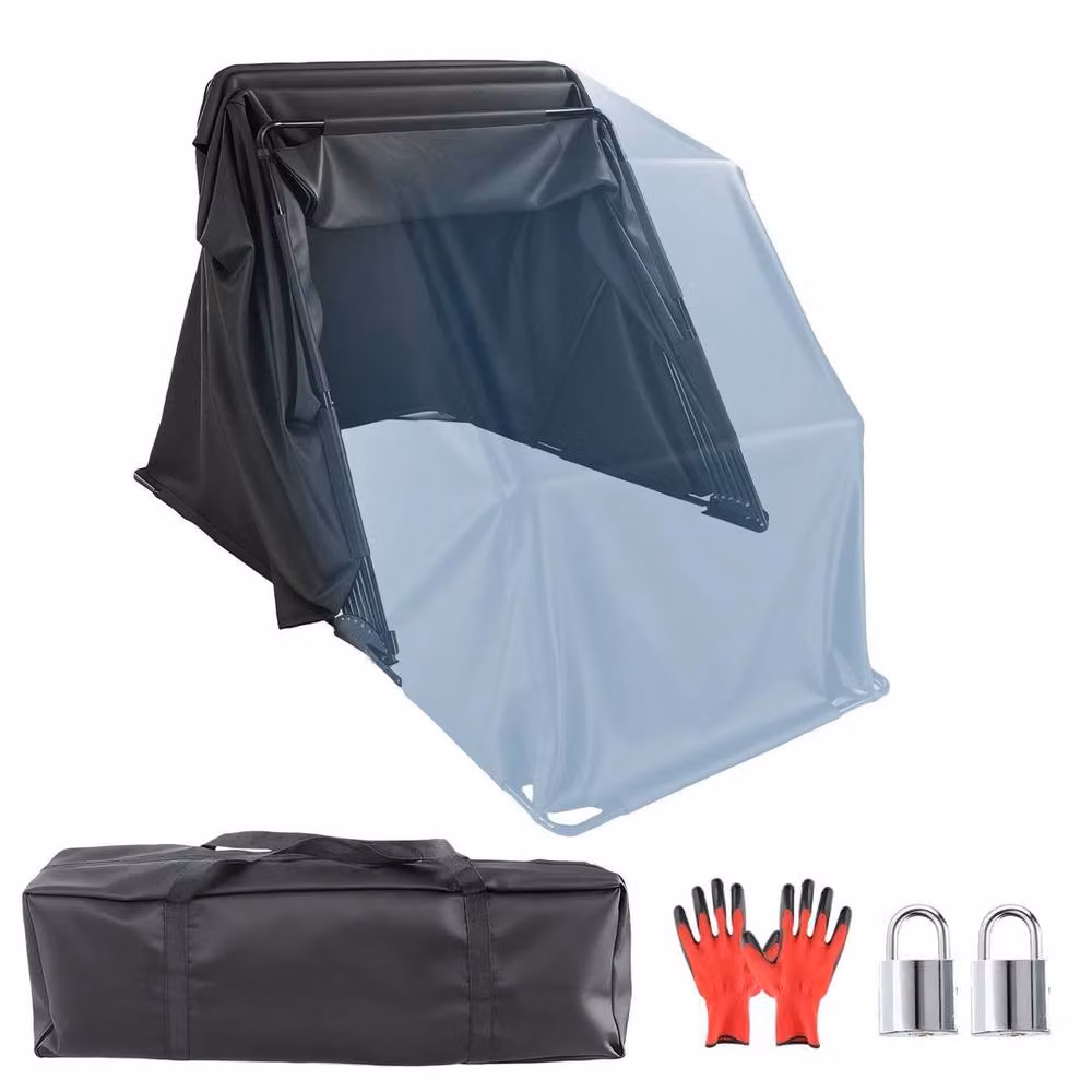Spetlek Portable Motorcycle Garage Shelter in Black, W: 140 cm, D: 90 cm – 3