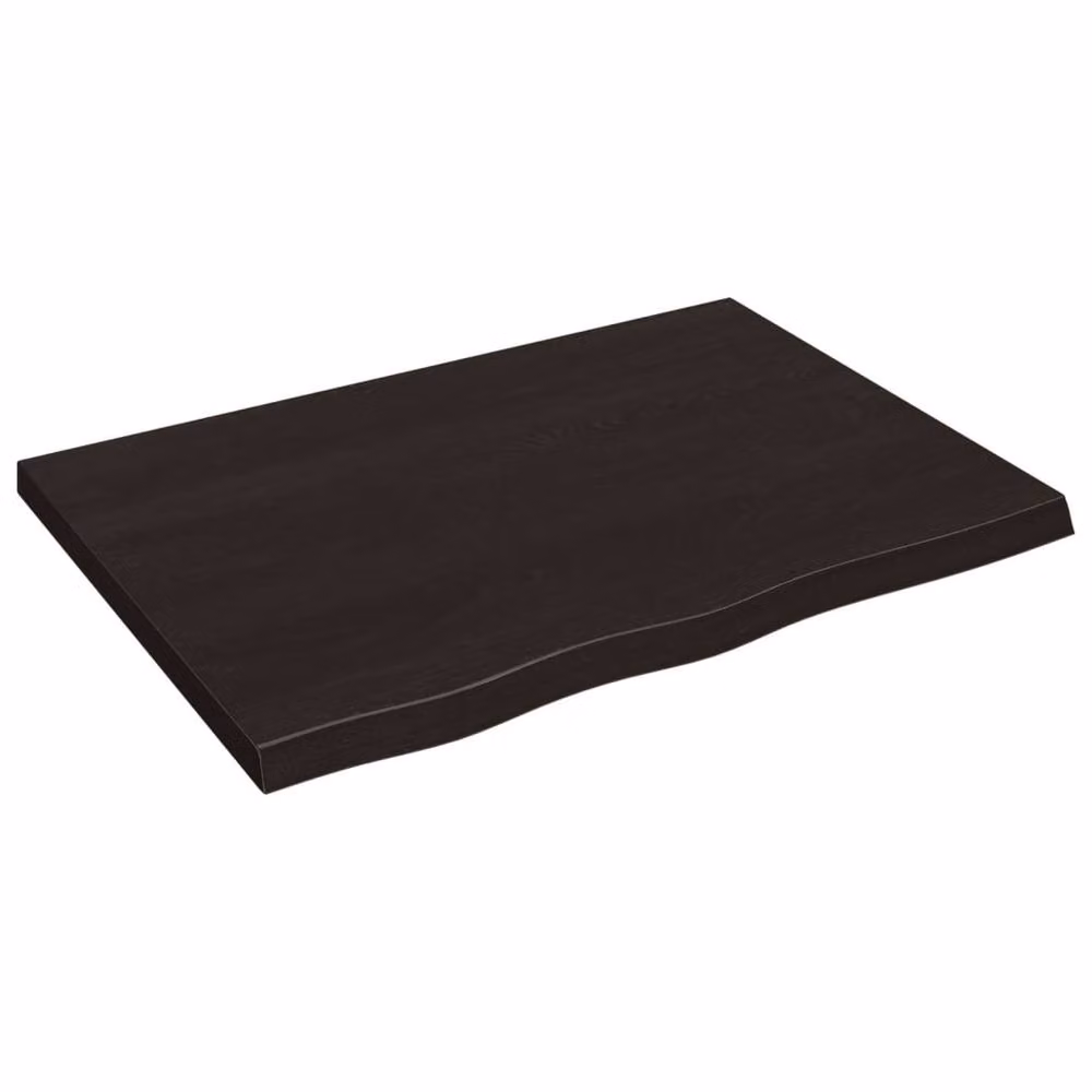 Berkfield Home Wall Mounted Oak Wood Shelf in Dark Brown and Dark Grey, W: 80 cm, D: 60 cm, H: 2-4 cm – 1