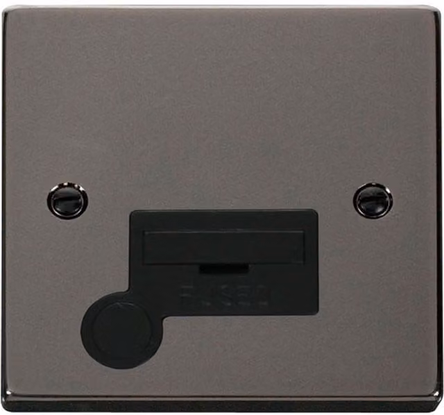 SE HOME Flush Black 13A Fused Connection Unit with Flex and Plate