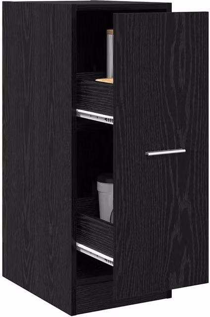 Berkfield Home Modern Apothecary Cabinet in Black Oak, W/D/H: 30 x 41 x 77.5 cm – 1