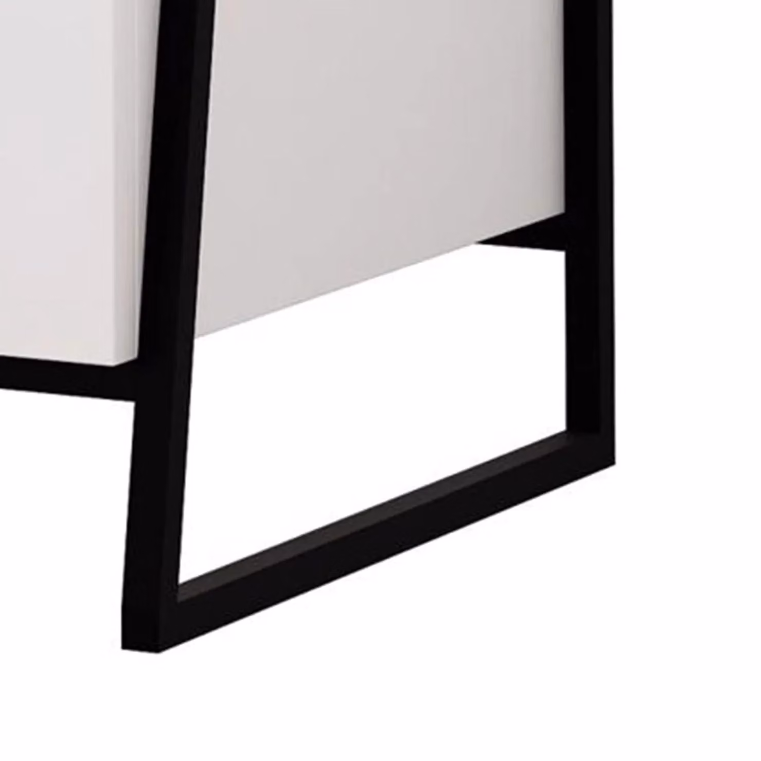 FWStyle Modern Matt White Large Bedside Table with Black Metal Frame, W: 45 cm, D: 41 cm, H: 50 cm – 3