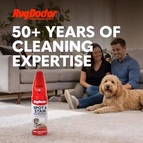 Rug Doctor Spot and Stain Foam Cleaner with Integrated Brush, 400ml for Fabric, Upholstery and Carpet Stains – 6