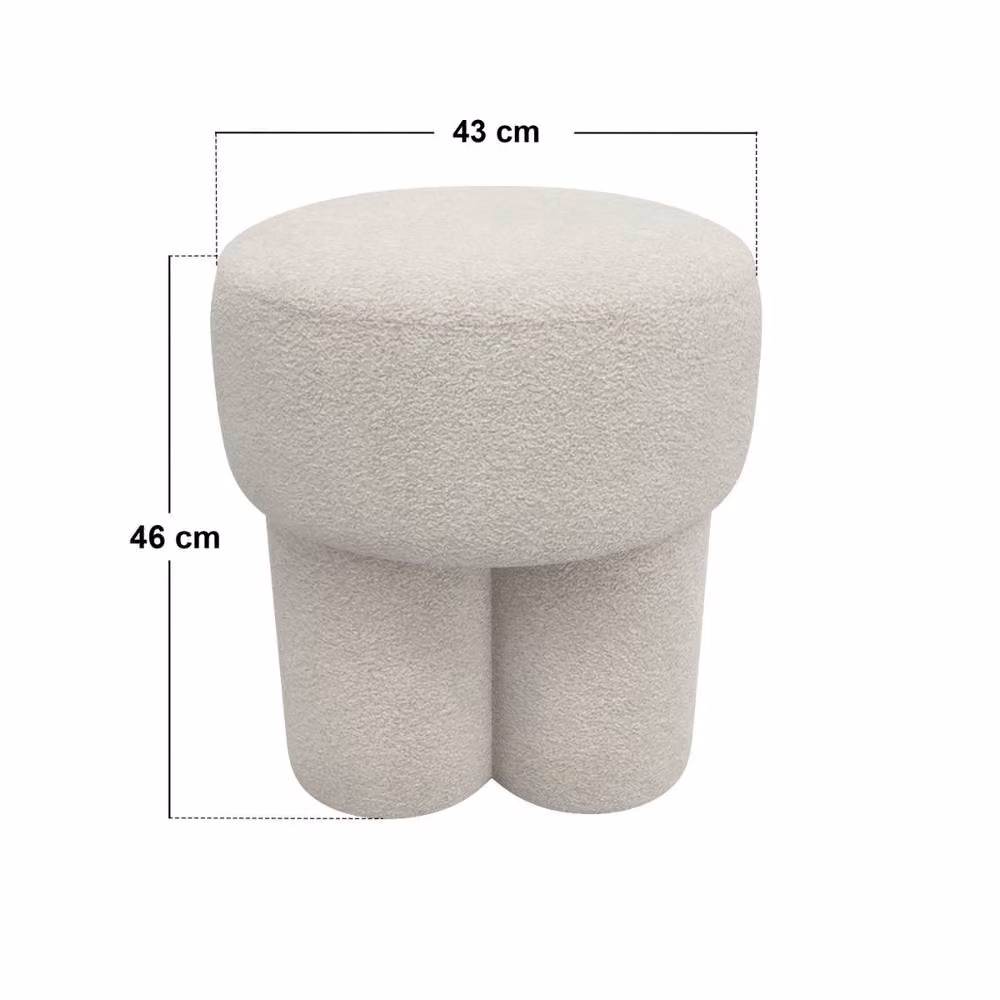 Solace+Co Ferro High Pouffe in Beige Fabric – 2