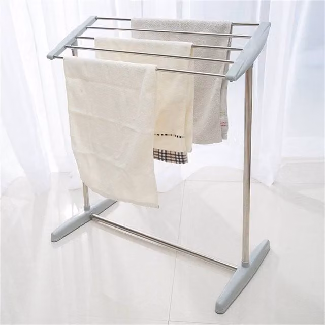 VOGREX Freestanding Stainless Steel Clothes Drying Rack, Grey