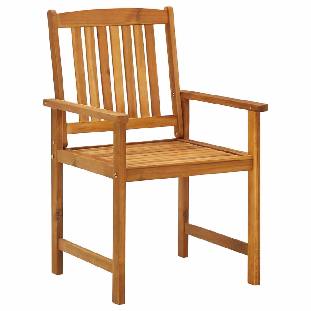 Berkfield Home Set of 8 Brown Oiled Solid Acacia Wood Garden Chairs – 2