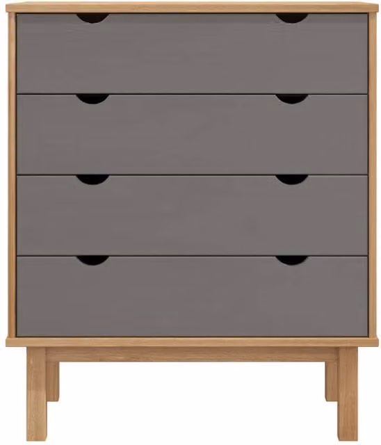 Berkfield Home Beautiful OTTA Drawer Cabinet in Brown and Grey, W/D/H: 76.5 x 39.5 x 90 cm