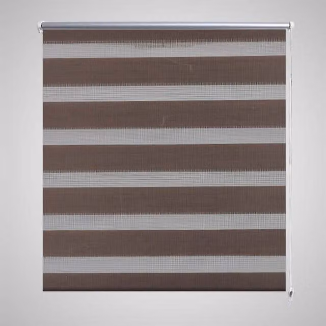 Berkfield Home Zebra Blind, Brown and White, W: 140 cm, H: 175 cm – 1