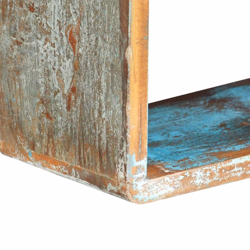Berkfield Home Beautiful 3 Piece Wall Mounted Cube Shelf Set in Brown Reclaimed Wood – 2