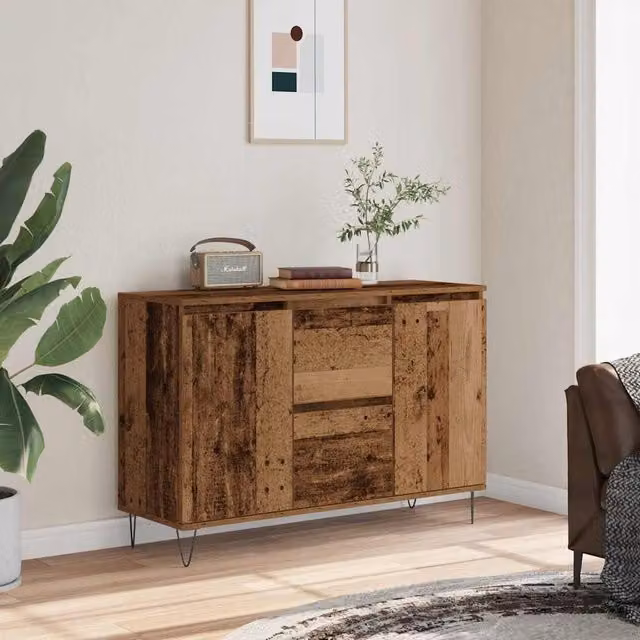 Berkfield Home Old Wood Sideboard in Brown, W/D/H: 104 x 35 x 70 cm – 1