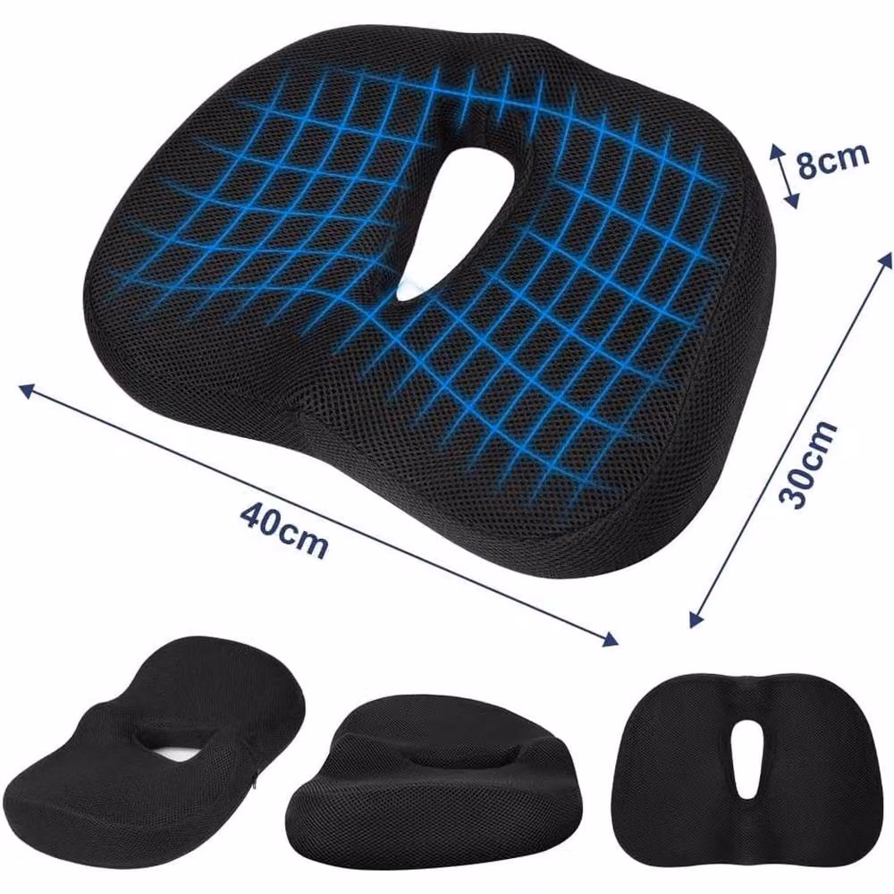 NESTLUNE Orthopedic Memory Foam Seat and Back Cushion Set, Black, W/D/H: 190 x 100 x 8 cm – 2