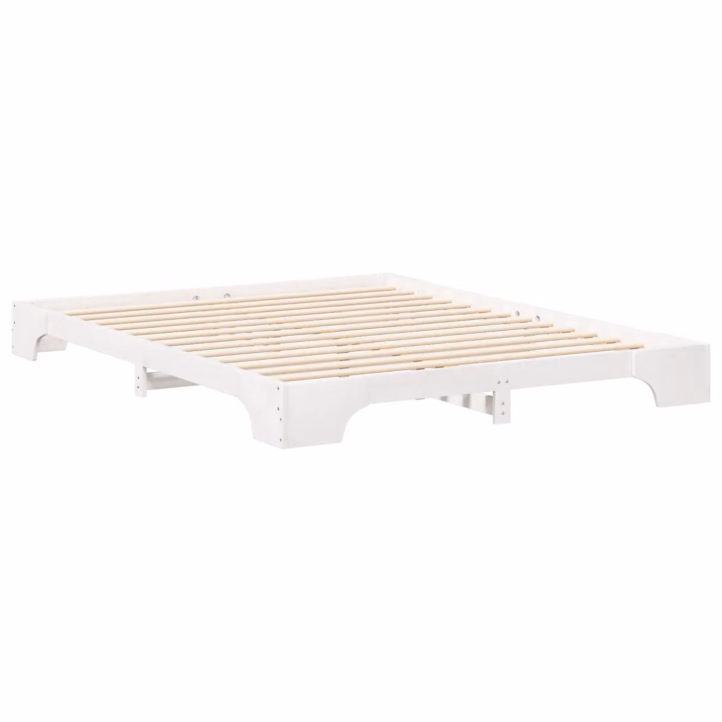 Berkfield Home White Wood Floor Bed Frame with Lift Up Storage Base W: 160 cm, D: 210 cm – 2