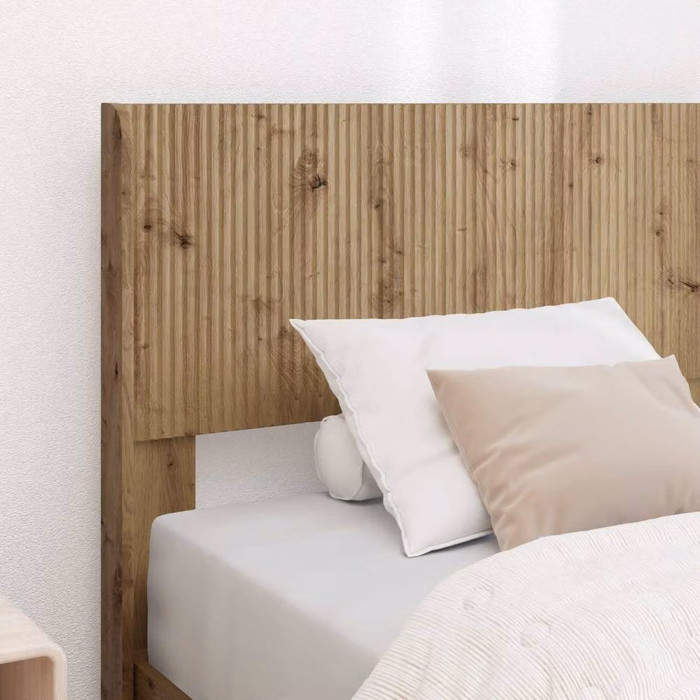 Berkfield Home Artisan Oak Bed Frame with Storage Drawers and Headboard, Brown, W/D/H: 90 x 190 cm – 3