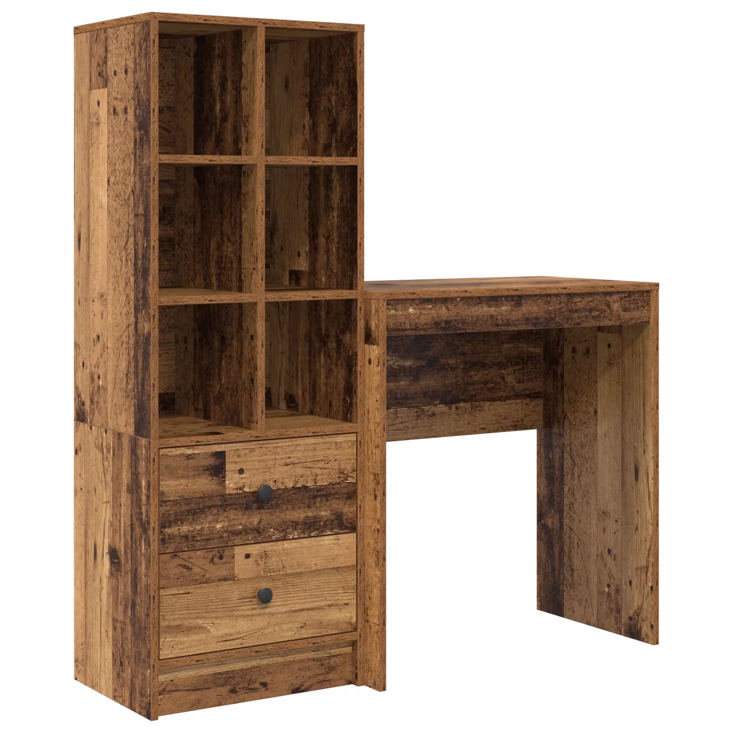 Berkfield Modern Writing Desk with Storage in Brown Engineered Wood – 2